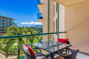 Dine alfresco on your patio overlooking the extensive gardens