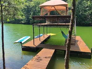 Dock--water at the end of the dock is 12-15 feet depending on the water table
