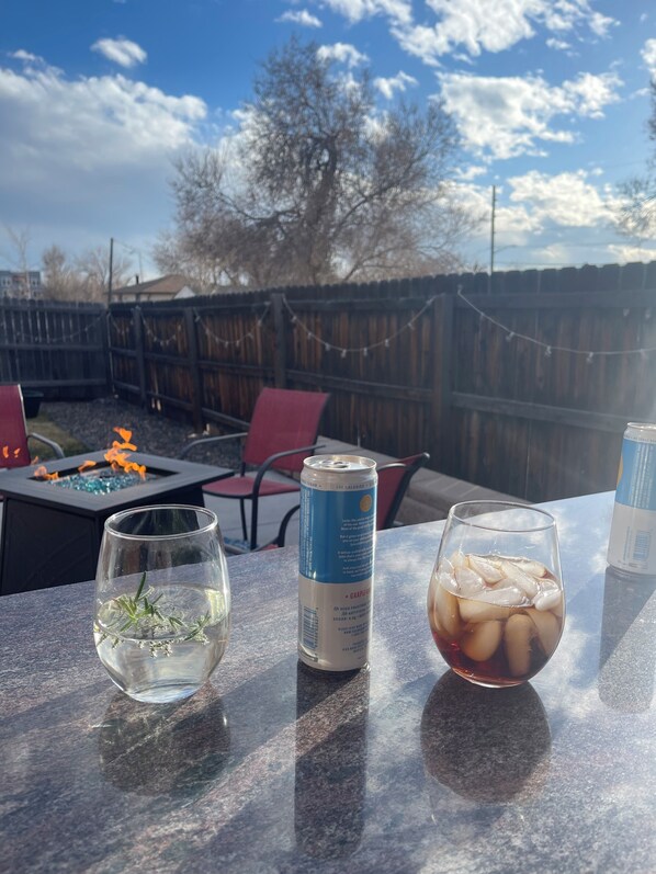 Brand new granite bar I recently added to the backyard gazebo patio area.