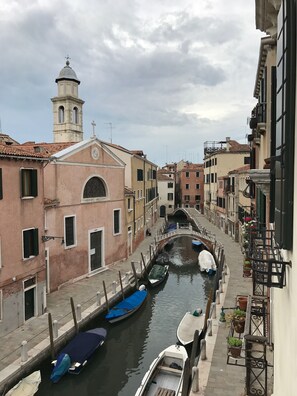 View of Rio delle Romite from living room windows