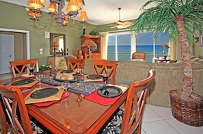 Beach front views from any room, Sleeps 6 , Surround system in condo and balcony