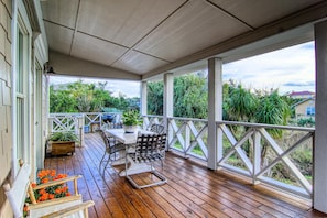 Large covered deck offers a beautiful space for your al fresco dining