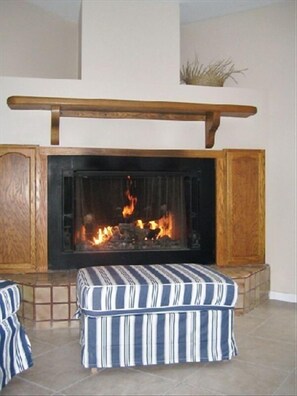 Cozy Gas Fireplace ,
nice all year round