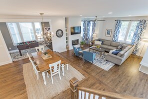 open concept with amazing space for everyone to hang out comfortably