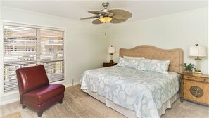 King bed in the master bedroom.