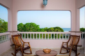 Balcony overlooking the ocean