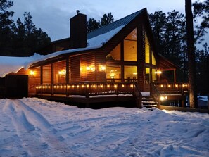 Cabin in the snow. Photo credit - Gary Tenney.