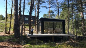 One of two en-suite guest cabins in the forest for your Scandinavian experience 