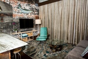 Sink into style—where industrial chic meets Asheville charm