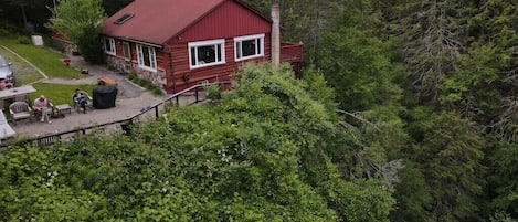 Perched on a little cliff overlooking the gorgeous Shawangunk Mountains.