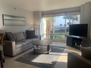 Living Room with new couch and loveseat.