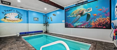 8' x 17' x 5' Heated Pool with Projector, Roku and 10' Screen
