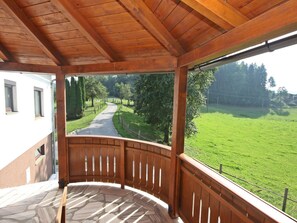 Property, Wood Stain, House, Building, Room, Home, Porch, Wood, Real Estate, Hardwood