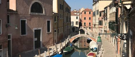 View of Rio delle Romite from the living room windows