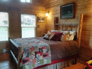 David handmade the log bed from trees off our property.