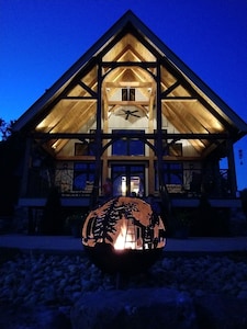 Amazing guest house with custom made ( in our metal shop) fire pit on our farm