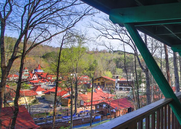 The views of downtown Helen are superb and Christmas time it glows with lights.