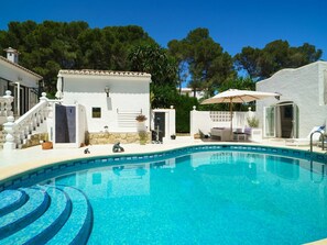 Water, Sky, Plant, Property, Swimming Pool, Building, Azure, Tree, Chair, Shade
