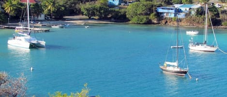 Enjoy watching the sailboat in Water Bay.