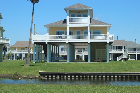 Front of House With Fish Pond