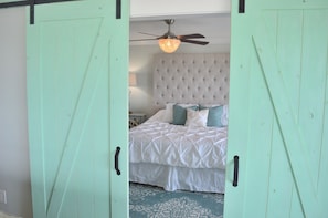 Barn doors to the Master Bedroom