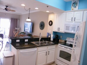 Granite Counters in the kitchen.