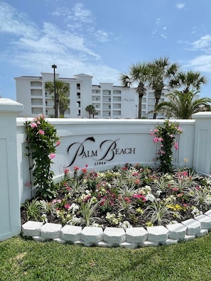 Front of Palm Beach Condo Complex from the street.