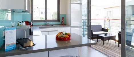 Gorgeous kitchen at the apartment in Tel Aviv, Israel 