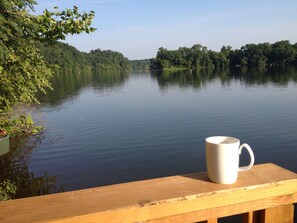 Take your morning coffee to the dock with a book and listen to the fish jumping. 