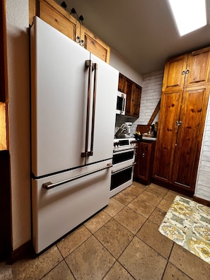 New french door refrigerator with filtered water and ice. 