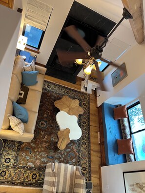 View of the family room from the loft.