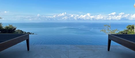 Endless views of the Pacific Ocean From Our Saltwater Pool 