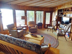 The living space is the prime spot for lake and bird watching.  