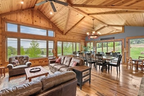 Great room with adjoining dining
