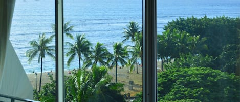 Ocean/beach view from the bedroom.