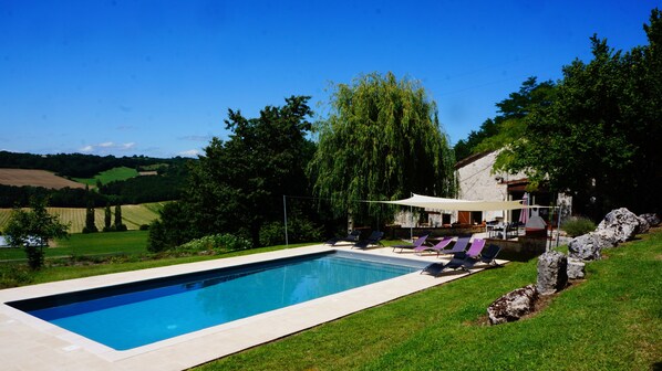 Swimming pool over looking the valley