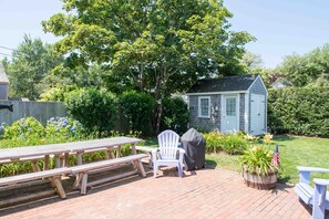 Picnic tables, new Weber charcoal and gas grills and children's picnic table 