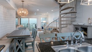 Open design and muted color scheme
