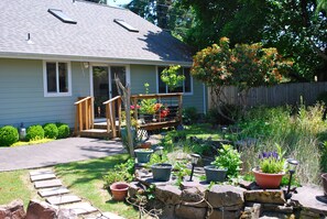 Another view of pond/front of home