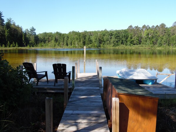 Paddle boat and fishing poles for your enjoyment!