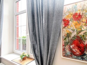 Curtain, Window Treatment, Interior Design, Red, Textile, Window, Room, Living Room, Interior Design, Flower