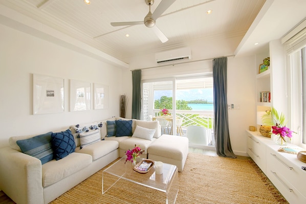 Living area with amazing views of Anchor Bay