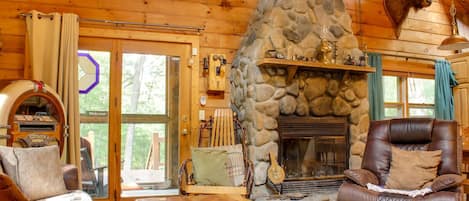 Living Room W/Wood-Burning Fireplace