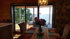 Photo of dining room and porch.