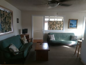 Living room facing the stairwell
