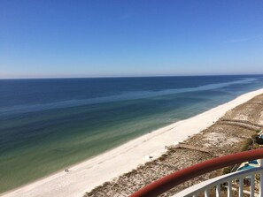 View west from the large 15th floor balcony