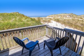 Beach access right off of the deck.