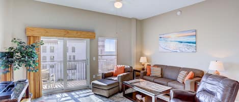 Spacious Living Room with Balcony Access