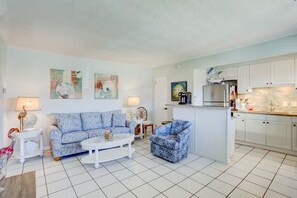 Spacious Living Room with Flat Screen TV