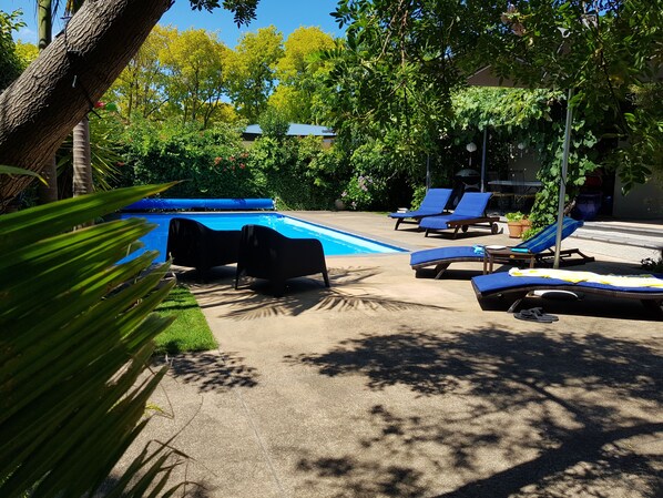 Seasonal swimming pool. 